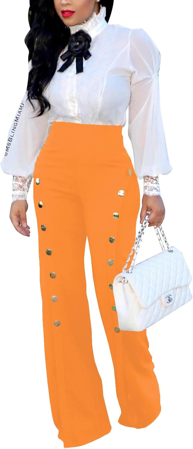 PINSV Women's High Waisted Stretchy Bootcut Pull On Dress Pants Casual Work Pants - Image 4