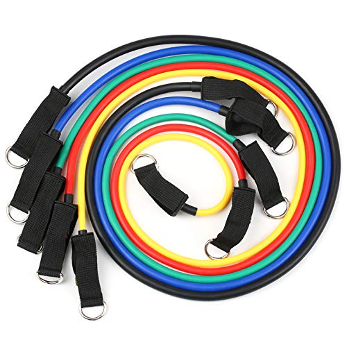 mewmewcat Faixas de exercício,13 Pçs Conjunto de Bandas de Resistência Elástico Treino de Fitness Fi