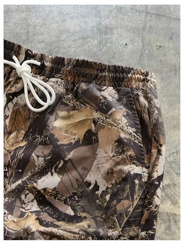 GORGLITTER Men's Camo Shorts Y2K Graphic Drawstring Waist Gym Track Shorts with Pockets3