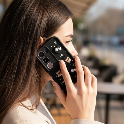 Image of DARKFIT Back Case Cover Compatible for Vivo Y400 Pro 5G | Cute Fun Cartoon 3D Ball | Coffee Silicone Case | Case Cover with Camera & Body Protection | Shock Proof | for Vivo Y400 Pro | Color Black