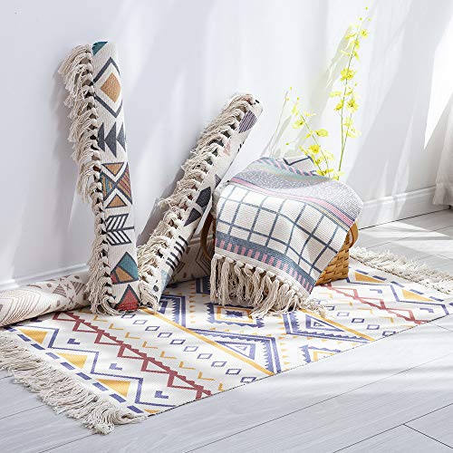 Tapis de style moderne à rayures et treillis géométrique texturé chic - 5
