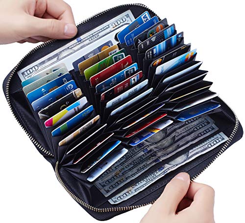 Travelambo Large Capacity Credit Card Wallet Leather RFID Wallet for Women (Access Yellow)