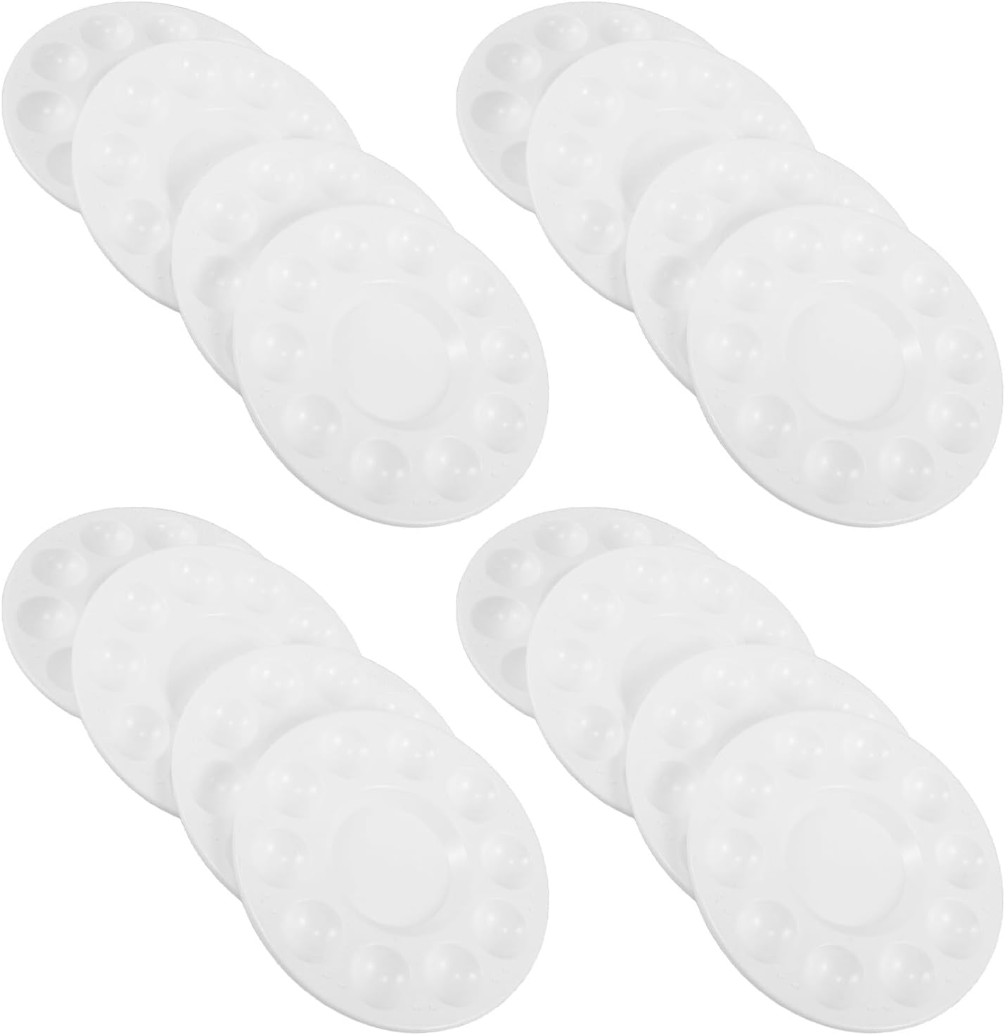 NUOBESTY 40pcs ’s Palette with 10-Well White Plastic Paint Trays for Art Projects and DIY Crafts