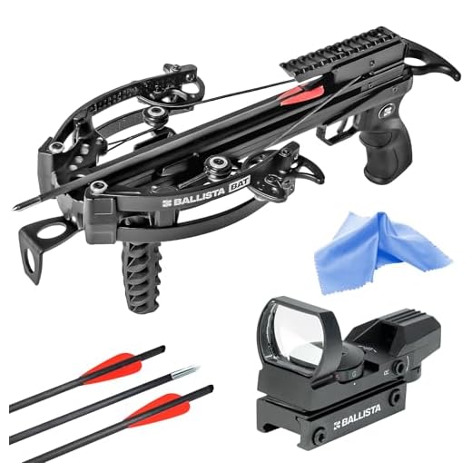 BALLISTA BAT Compound Mini Crossbow with Red Dot Sight, 300 FPS, 130 lb