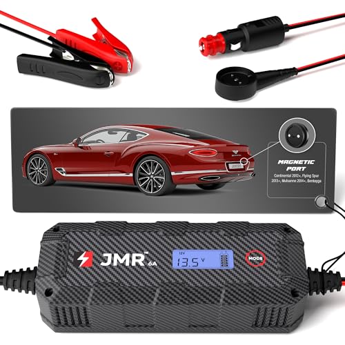 JMR Cargador de Bateria para Bentley Continental GT Bentayga Flying Spur Mulsanne Mantenedor de Carga Acondicionador (Puerto Magnético, Sin Modo Litio)