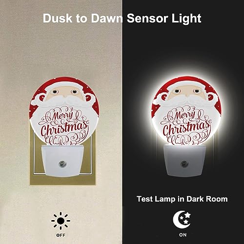 Image of Merry Christmas Decorative Night Light Cartoon Santa Claus Long Beard Snowflakes Plug-in Nightlight Energy Saving 0.5W LED Lighting for Boys Girls Men Women