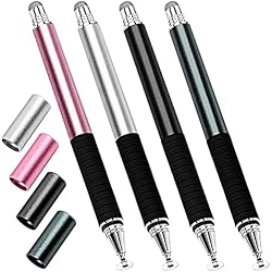Capacitive Stylus Pen for Touch Screen (4 Pack) Disc-Mesh Nib 2 in 1 Stylus | For All capacitive screen, Precision Fine Point Nibs, Compatible for iPhone/iPad/Android Phone Tablet, Universal touch pen