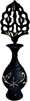 Brass Surmedani Surma Holder Kohl Kajal Applier with Surma Black