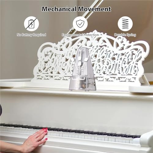 Métronome mécanique portable rose avec battement réglable léger - 5