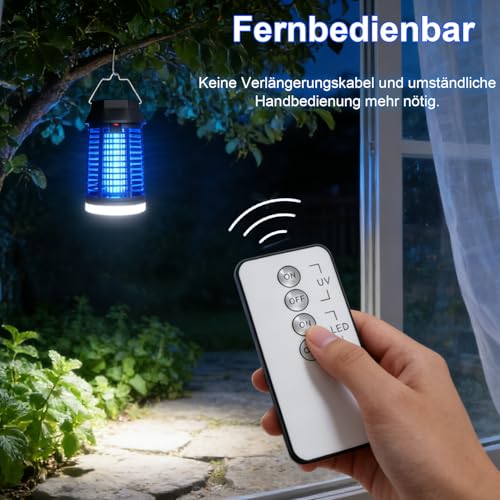WUEAOA Insektenvernichter 4200V Mit Fernbedienung 15W UV-Mückenlampe – Ansicht 2