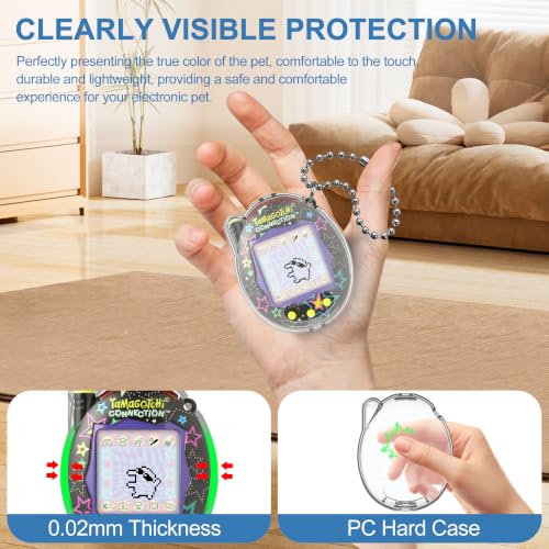 Image of for Tamagotchi Connection V3 Case, Clear Hard PC Drop-Proof Protective Cover, Transparent Portable Carrying Storage Case for Tamagotchi Connection Accessories (Cover Only), Translucent