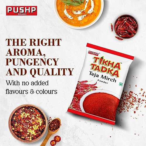 Image of Pushp Brand Fine Red Chili Powder Tikha Tadka (100g) (Pack of 1)