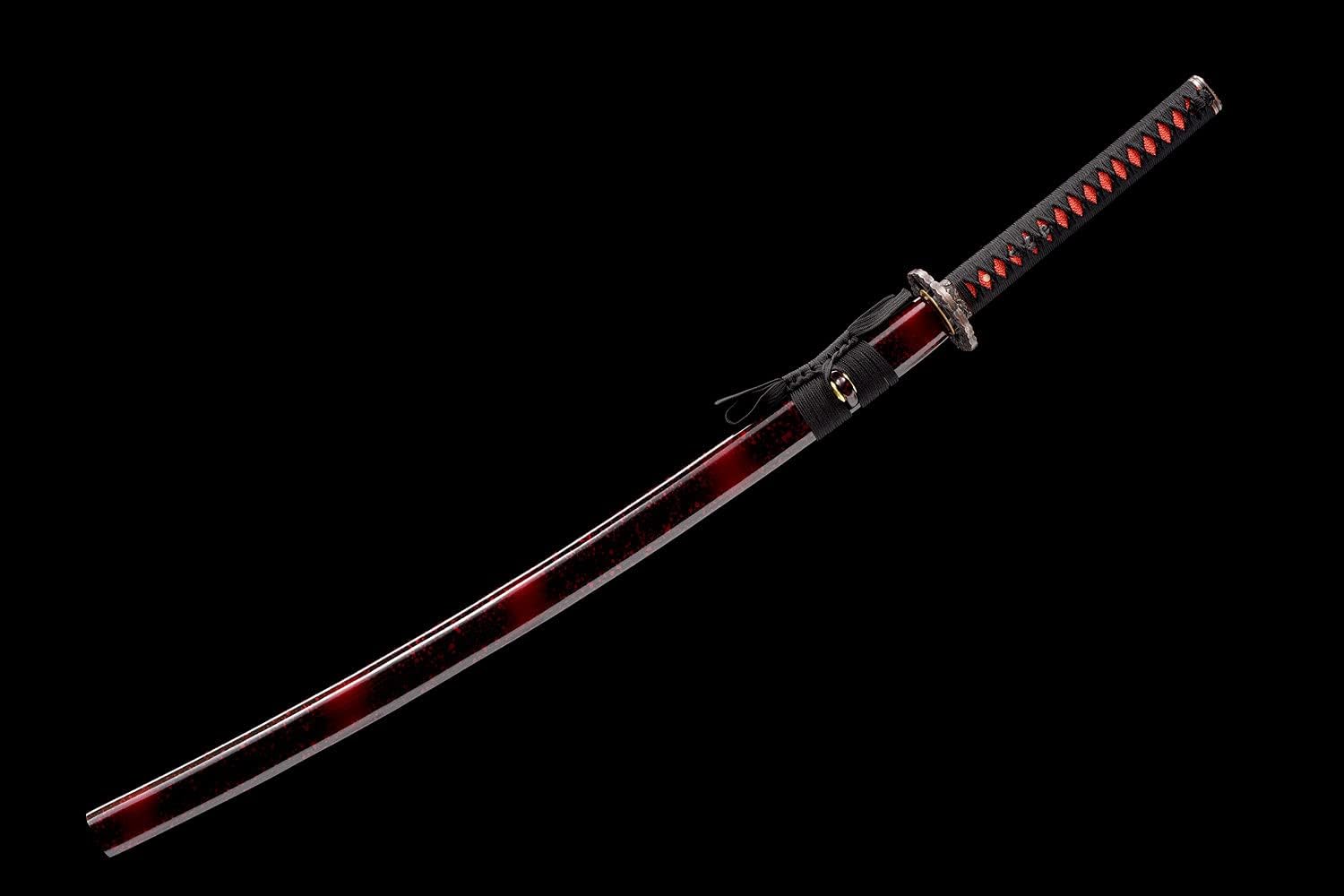 Traditional Heat/Clay Tempered Hand Forged Katana Sword | Real 1060/1095 T10 High Carbon Steel Sharp Full Tang Katanas | Practical Authentic Japanese Samurai Swords
