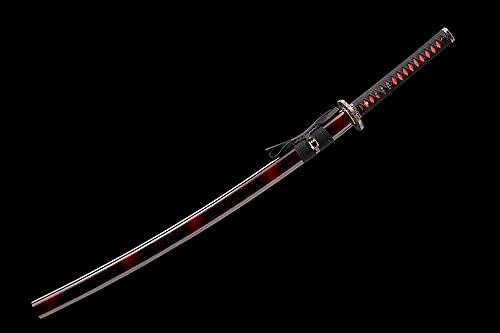 Miniatura 49 de Espada katana tradicional forjada a mano con calor/arcilla templada Katanas auténticas de samurái japonesas auténticas y auténticas de acero al