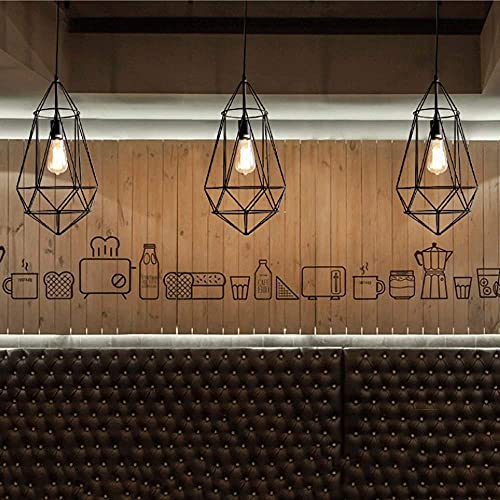 Chandelier de hierro forjado con forma de diamante retro para comedor 3