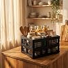 3-Pack 15 L Plastic Folding Storage Baskets, Collapsible Storage Crates, Black