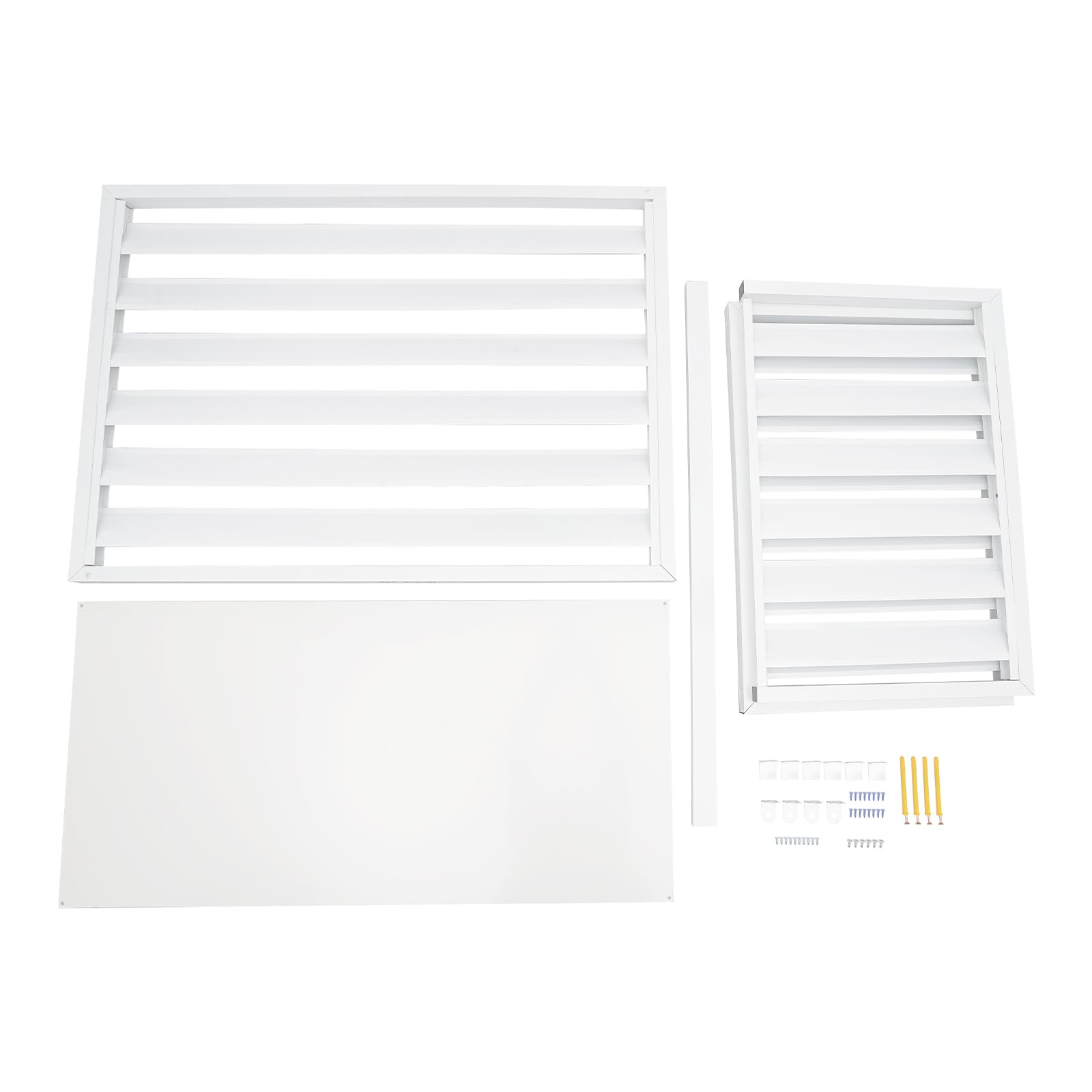 Cubierta de aleación de aluminio para aire acondicionado, montaje en pared, cubierta/revestimiento para aire acondicionado y bomba de calor, protección para dispositivo exterior grande (Blanco)