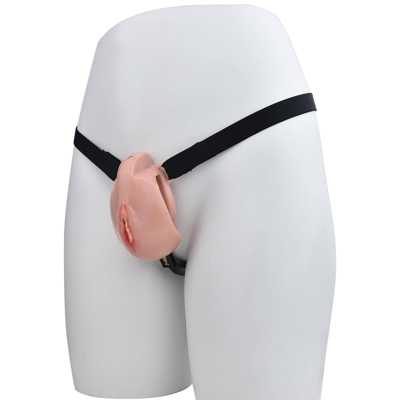 Sissy Chastity Cage Hommes avec Ceinture Réglable et 4 Anneaux Amovibles, Cage à Pénis en Résine 3D Jouets Sexuels pour le Bondage du Pénis, Design Léger et Respirant (Flesh)