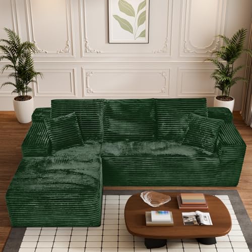 Image of 108 inch Boneless Couch for Living Room, L Shaped Modular Sectional Sofa