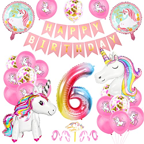 XXL Zahlenballon '6' In Rosa-Regenbogen – Riesig Bis 90 Cm | Perfekt Für Den 6. Geburtstag, Partys & Deko