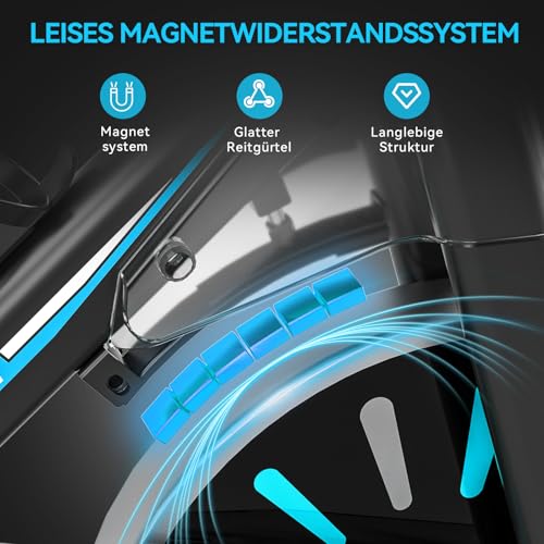 Heimtrainer Fahrrad, Ergometer Hometrainer Fahrrad mit LCD-Monitor & Tablet-Halter, Leises Inoor Spinning Bike für Cardio-Training zu Hause – Bild 5