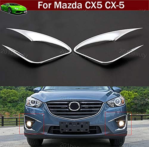 KAITIAN 2pcs Chrome Front Fog Light Lamp Frame Molding Cover Trim Emblems for Mazda CX-5 CX5 2012 2013 2014 2015 2016 2017