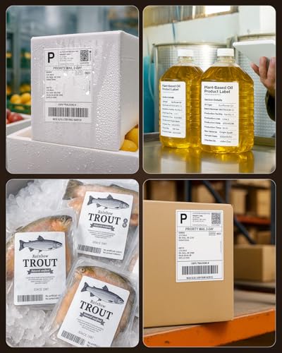 MUNBYN Etiketten Fünf widerstandsfähige Thermoetiketten 4×6 DHL Versandaufkleber 380 Etiketten/Stapel 10.2cm x 15.2cm Hoher Definition Thermoetiketten Selbstklebende für Labeldrucker 4XL