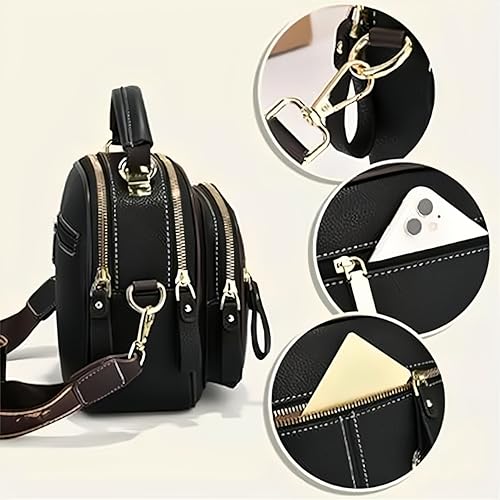 Bousalutend Crossbody Bag, Anti-theft Classic Multifunctional Compartments Adjustable Wide Shoulder Strap Crossbody Bag4