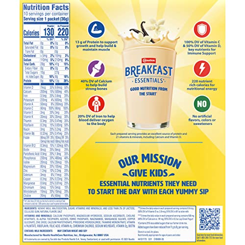 Carnation Breakfast Essentials Complete Nutritional Drink, Classic French Vanilla, 10-1.26 Oz Packets Per Box (Pack Of 2) #TOP4
