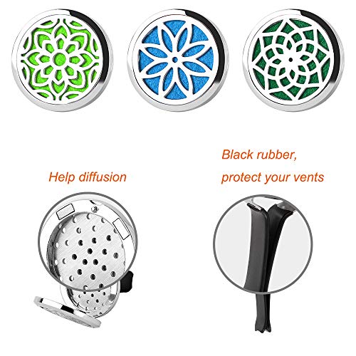 Ttstar Car Diffuser Vent Clip - 30Mm Aromatherapy Essential Oil Car Diffuser Vent Clips (3 Lotus Vent Clips, Metal) #TOP3