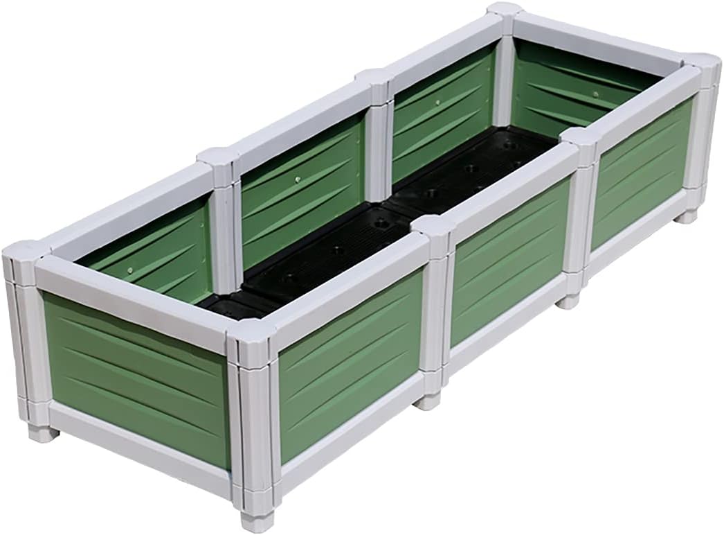 Jpgdn プランターボックス 新型 おしゃれ 組立式ガーデンボックス 大型プランター 長方形 ベランダガーデニングプランター 花 野菜 低木栽培 家庭菜園 組立簡単 一列三個セット リアル