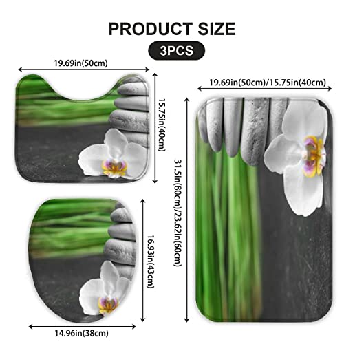 Badematten Set 3D 40x60 Zen absorbierend 3-teiliges Badezimmerteppich-Set maschinenwaschbare weich badteppich schnell… – Bild 6