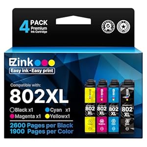 E-Z Ink Cartucho de tinta remanufacturado de repuesto para Epson 802XL 802 T802XL T802 para usar con Workforce Pro WF-4740 WF-4730 WF-4720 WF-4734 EC-4020 EC-4030 (negro cian magenta amarillo, 4