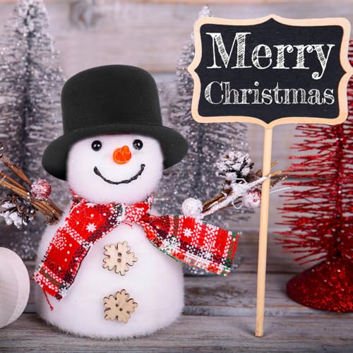 Warmhm 4 StüCk Mini-Zylinder Schwarze Miniatur-PuppenhüTe Bezaubernde Zylindrische Weihnachtszylinder Dekorative Zylindrische SchneemannhüTe Mini-BastelhüTe FüR DIY-PuppenzubehöR