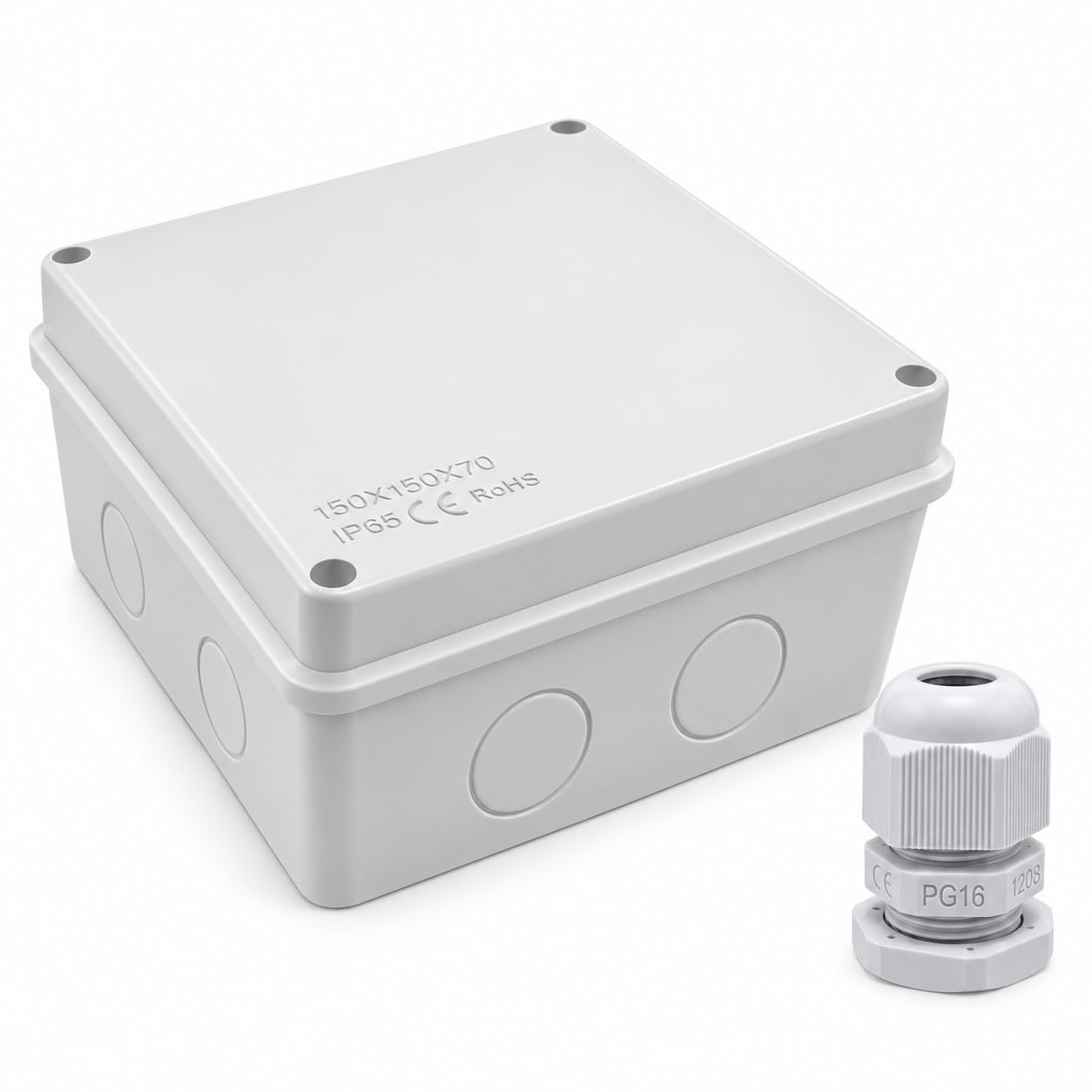 ABS Waterproof Junction Box (JJB-150) with PG16 Cable Gland | IP65, Outdoor Electrical Enclosure for CCTV Camera Wiring, Cable termination & Cable Protection-image-14