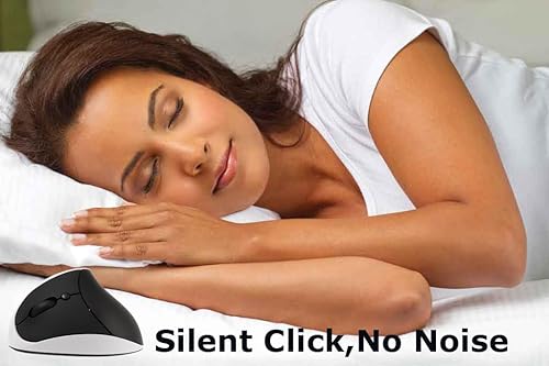 Miniatura 4 de Ergo - Ratón inalámbrico ergonómico vertical para zurdos, túnel carpiano silencioso de alta presión, portátil, ligero, silencioso, para viajes,