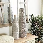 Deco 79 Ceramic Decorative Vase Centerpiece Vase with Bubble Texture, Flower Vase for Home Decoration 7" x 7" x 25", Silver - Image 3