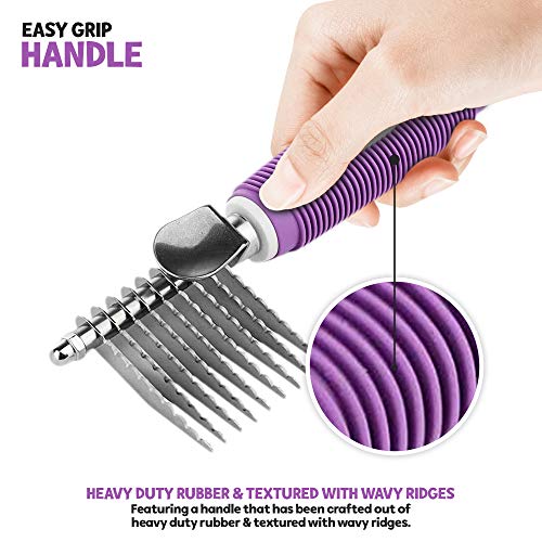 Poodle pet dematting fur rake comb brush tool - dog and cat comb with long 2. 5 inches steel safety blades for detangling matted or knotted undercoat hair 4 Poodle pet dematting fur rake comb brush tool - dog and cat comb with long 2. 5 inches steel safety blades for detangling matted or knotted undercoat hair - image 5