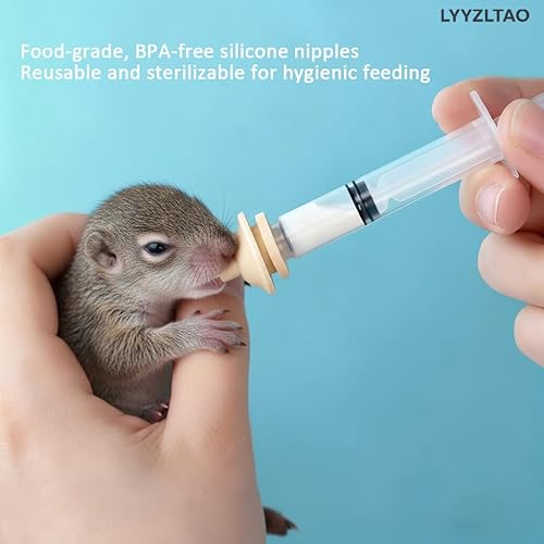 Miniatura 4 de Kit de alimentación para gatitos, paquete de 6 piezas, juego de pezones y jeringas de lactancia para mascotas para gatitos recién nacidos,