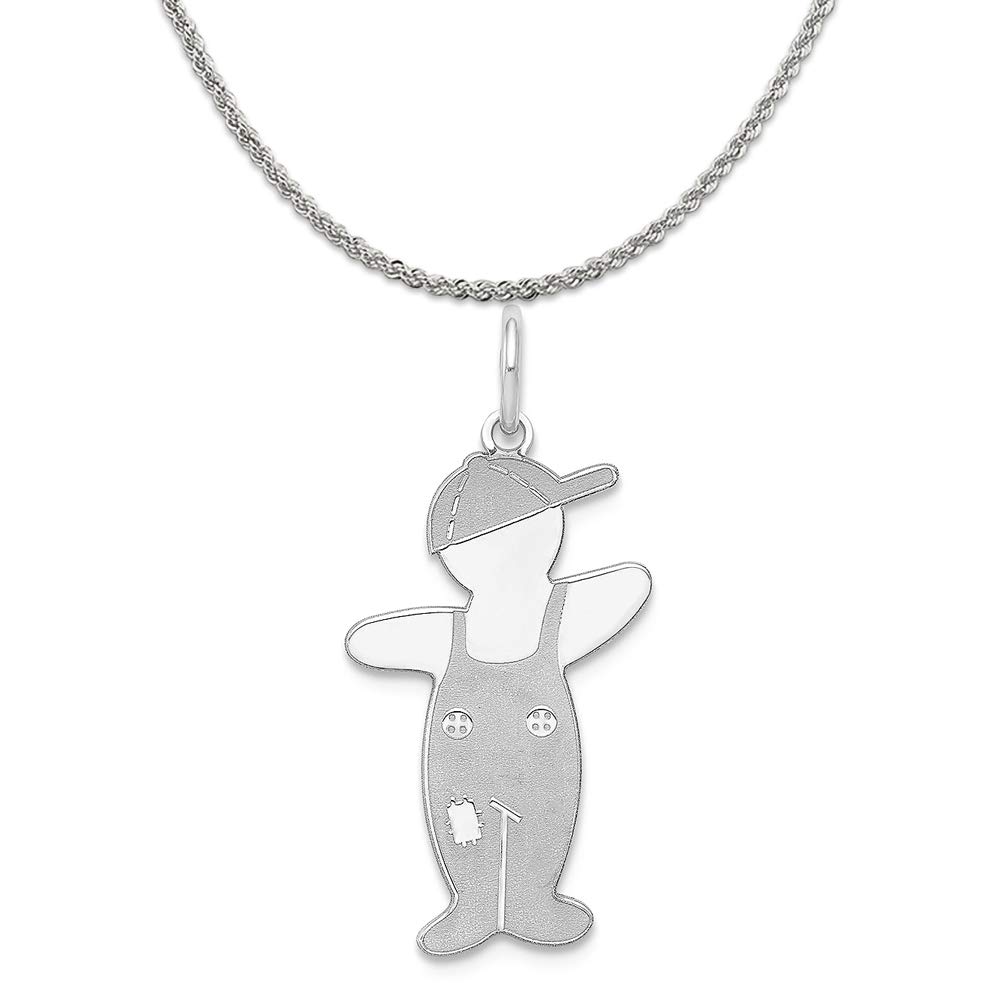 Mireval Sterling Silver Spunky Cuddle Charm on a Sterling Silver Rope Chain Necklace, 18"