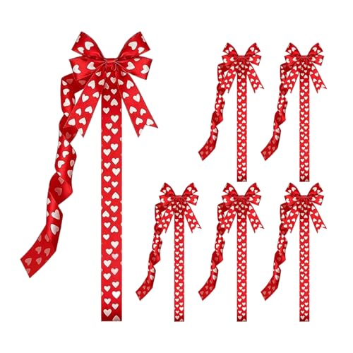 Lazos de cinta de tela suave para decorar la cocina y ventanas en San Valentín, juego de 6 piezas 2