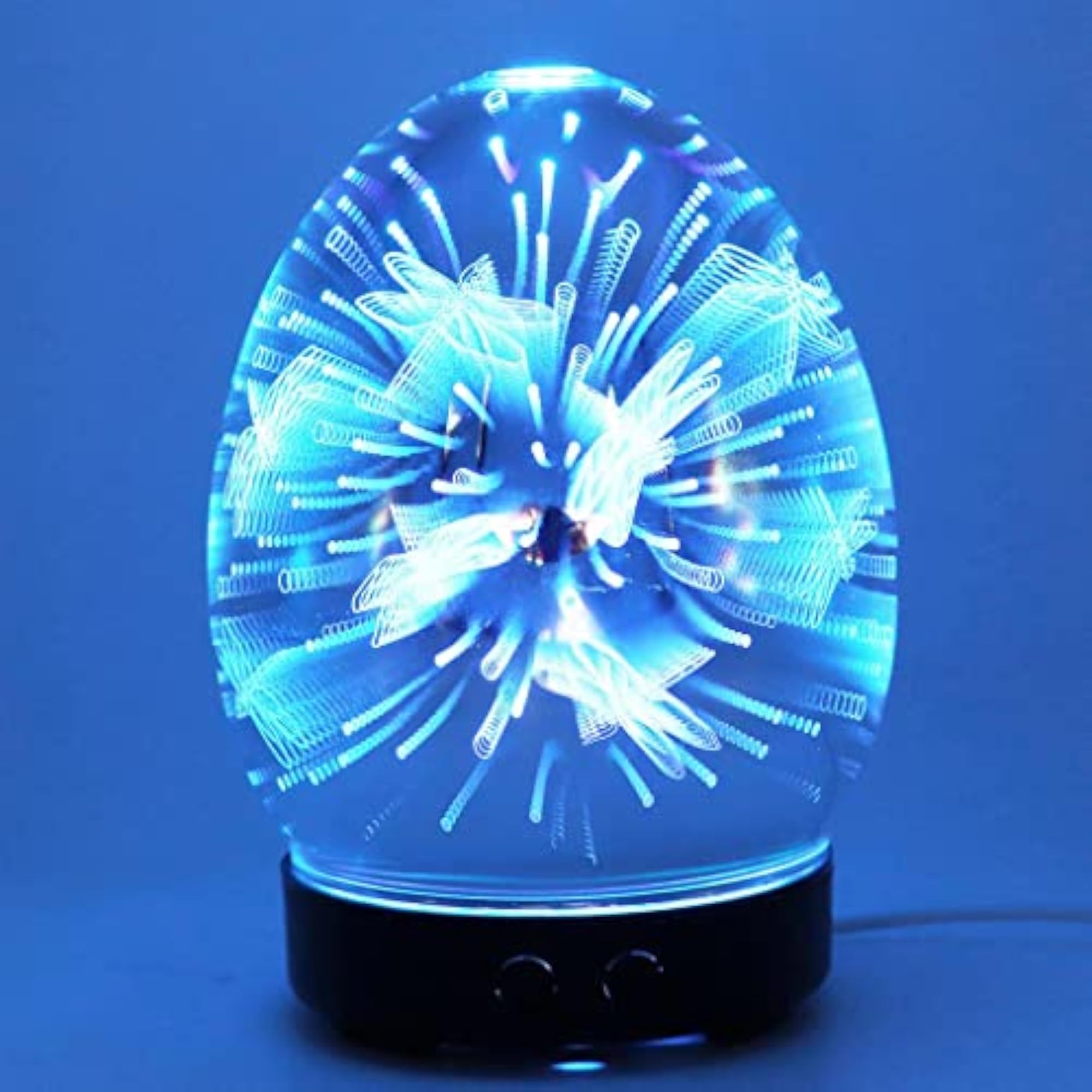 3D Light Glass Humidifier, Essential Diffuser with Dragonfly Design