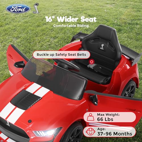 Funtok 742404612754 Licensed Ford Mustang Shelby Gt500 Kids 12V Ride thumb #2