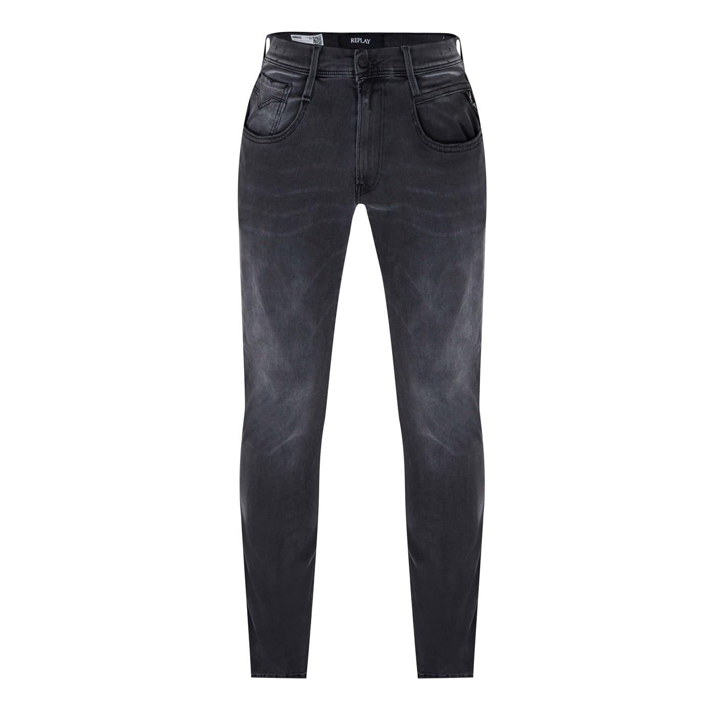 Replay men's Anbass slim fit jeans with power stretch, gray (Dark Gray 096), W34 x L34