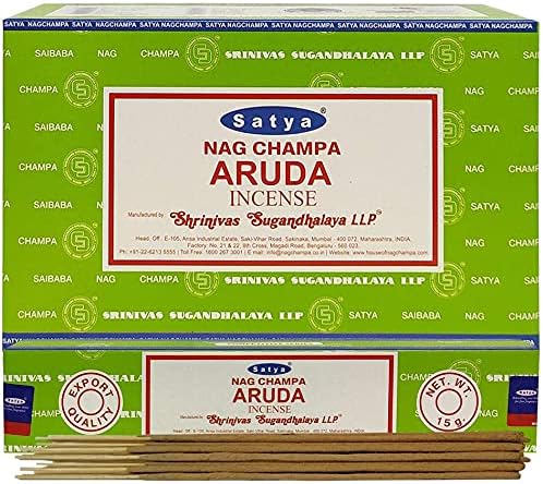 Nag Champa Aruda Incense Sticks Meditation and Enlightenment-Worship Temple 12 Packs x 15 grm (180 grm)…