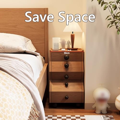 Table de chevet mince en bois marron pour ranger les petits espaces - 5