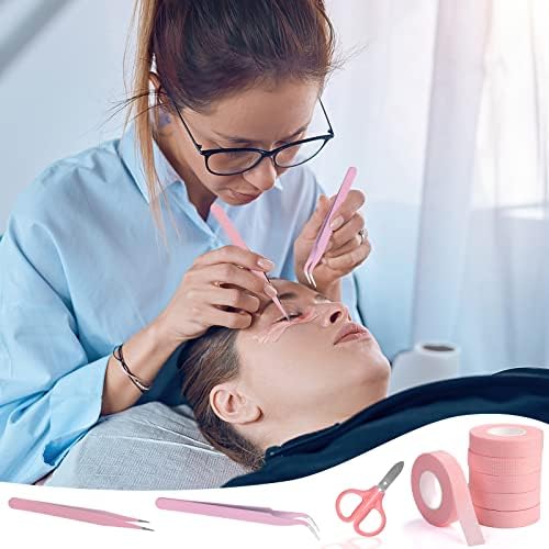 Lash Tape - Vaktop 6 Rolls Eyelash Tape with 2 Tweezers and Scissors, Breathable Lash Tape for Eyelash Extension - for False Lash Extension Accessories (0.5 inch x 10 Yards)