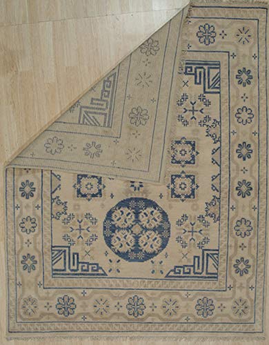 Eorc Ie406Bbg9X12 Hand-Knotted Wool Khotan Weave Rug, 9' X 12', Beige #TOP2