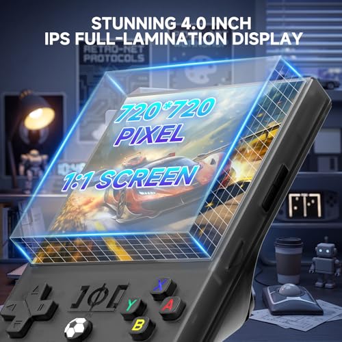 Image of R36max Retro Handheld Console,Upgraded 4.0 inch IPS Screen Portable Gaming Console,64GB Preloaded 18000+Games,Linux Open Source System Handheld Emulator Supporting 30+Emulators,4000mAh Battery(64G Black2)