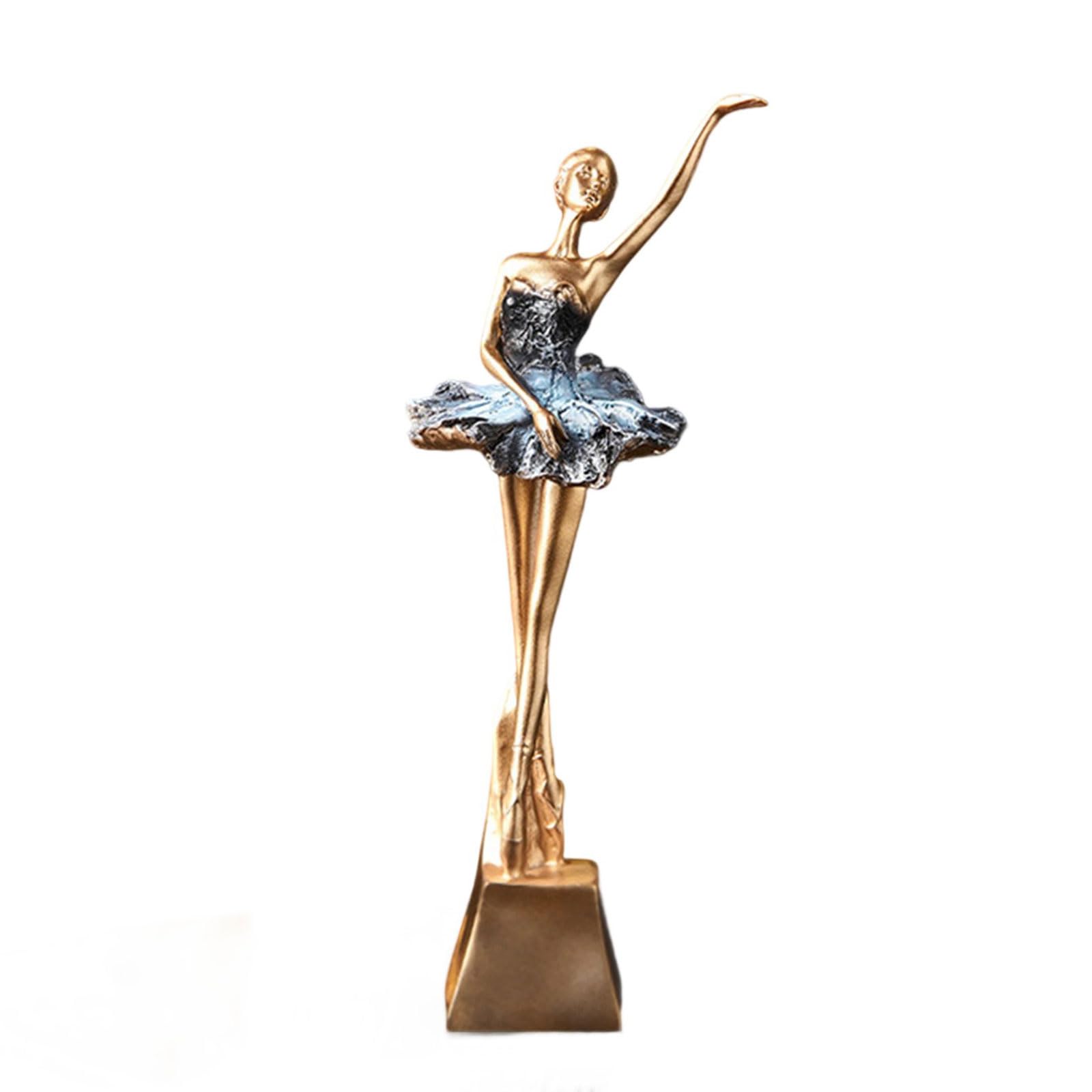 NEWFT European Ballet Dancer Sculpture Figurine Statue Home Decoration for Entryway Display Modern Ballet Decoration
